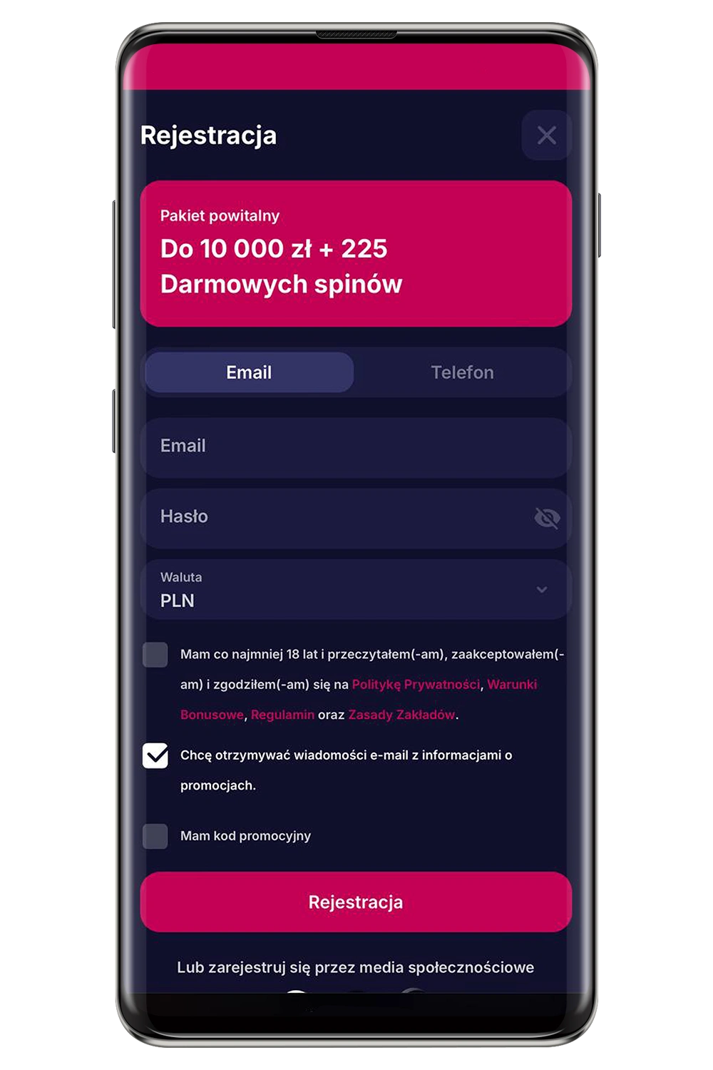Zrzut ekranu z oficjalnej strony NV Casino