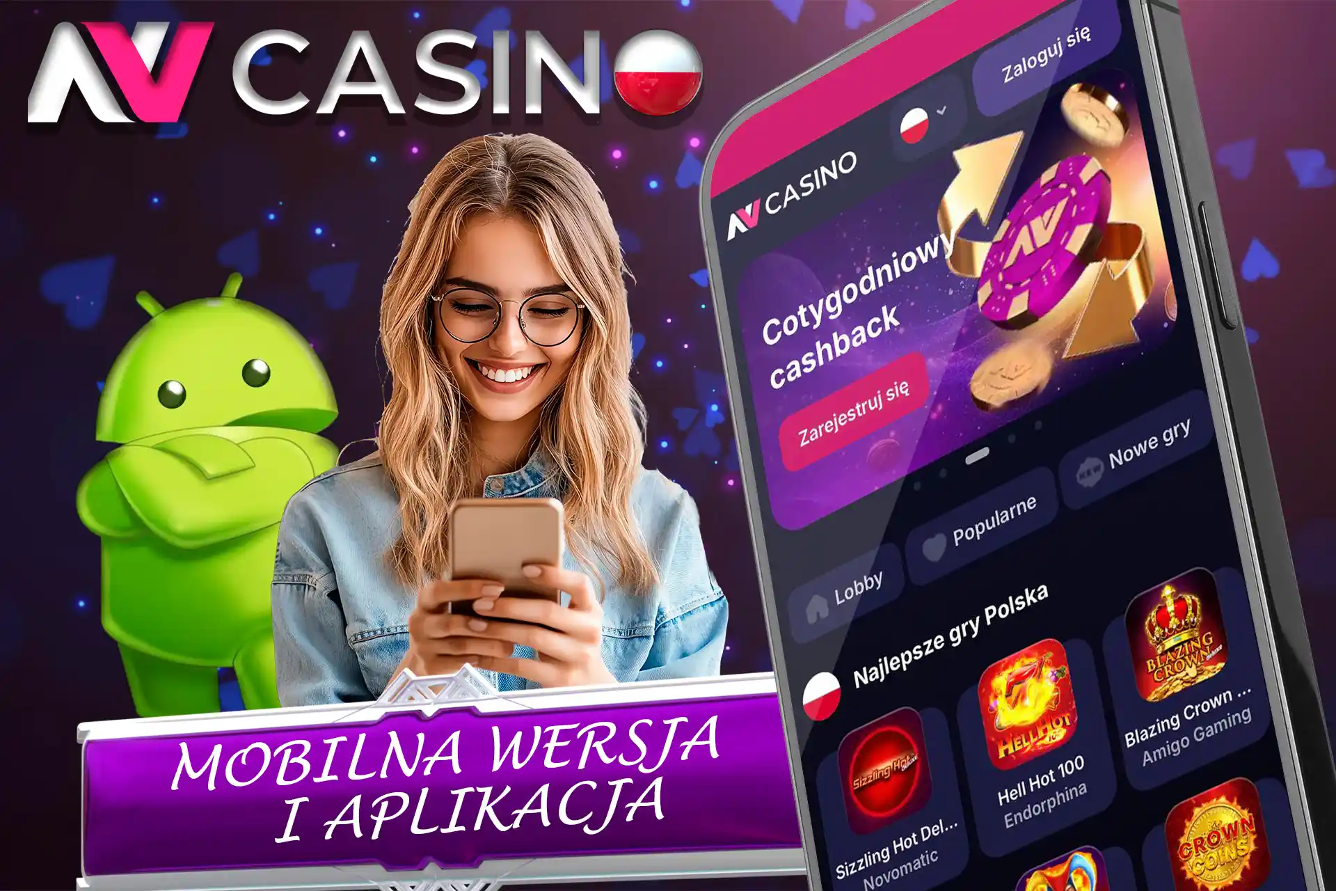 Łatwy dostęp do gier kasynowych za pośrednictwem aplikacji mobilnej.